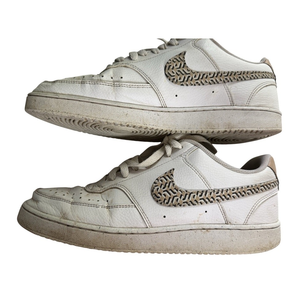 NIKE Womens Court Vision Low Size 11 White Leopard print swoosh DD9665-100 Shoes